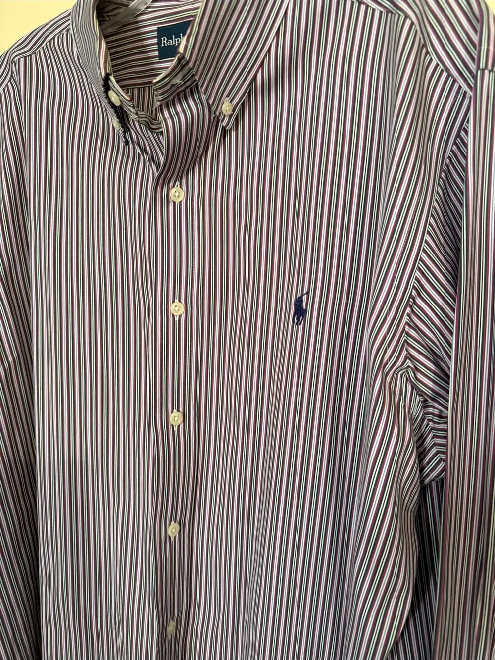 Polo by Ralph Lauren Purple & White Striped Button-Down Shirt with Navy Pony